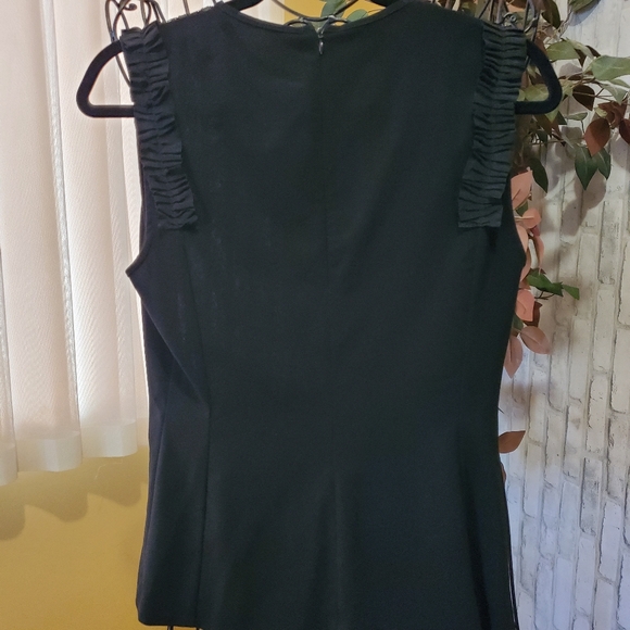 PINKO BLACK RUFFLE TANK TOP - Picture 5 of 10